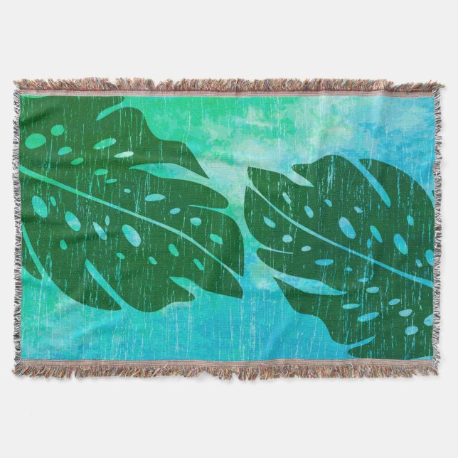 Cobertor Maikai Havaiana Monstera Leaf Tie-Dye Blend (Frente)
