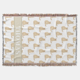 Cobertor Maine Coon Personalizado (Laranja) Rosa e Branco