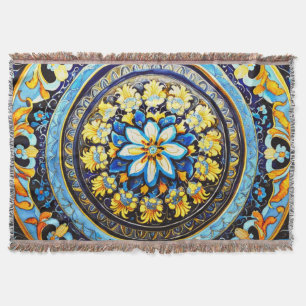 Cobertor Maiolica Floral espanhola italiana medieval