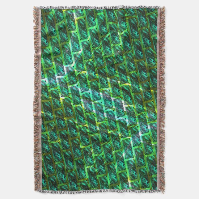 Cobertor Maldito verde, arranhado, grade ou tijolo diferent (Frente Vertical)