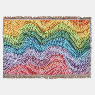 Cobertor Malha Boho Listrada Colorida, Vibrações Aconchegan