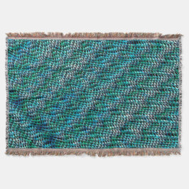 Cobertor Malha do saco rochosa torcida e ondulada, ciano es