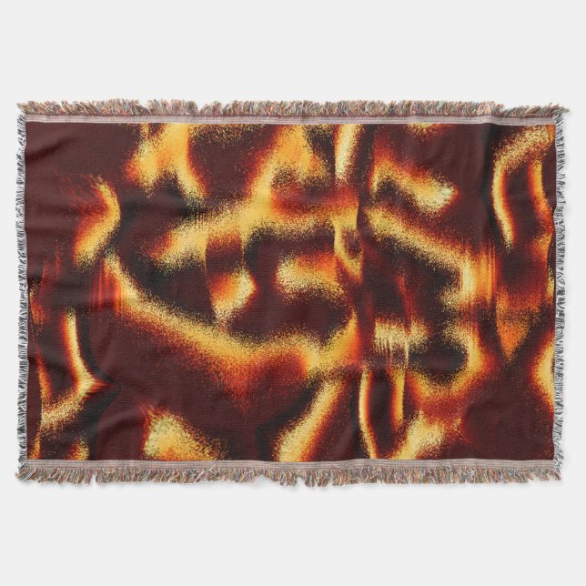 Cobertor Manchas amarelas e vermelhas parecem turvas com de (Frente)