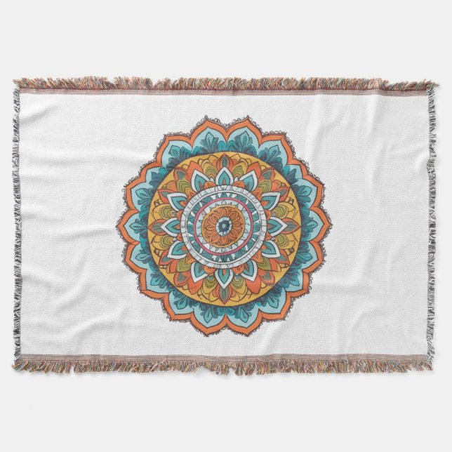 Cobertor mandala de várias cores (Frente)