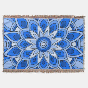 Cobertor Mandala em azul