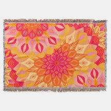 Mandala Sobreposta Laranja Rosa Amarelo