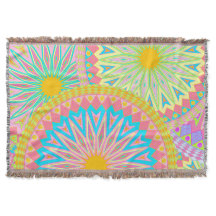 Mandala Sobreposta Rosa Azul Amarelo Verde-Menta R