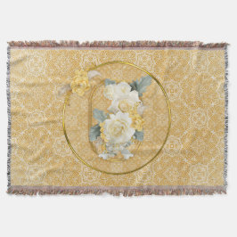 Cobertor Mandalas Douradas de várias repetições de Círculos