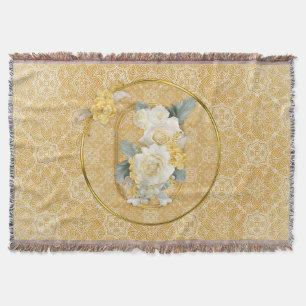 Cobertor Mandalas Douradas de várias repetições de Círculos