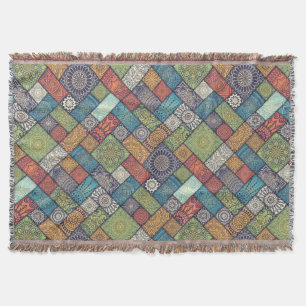 Cobertor Mandalas quadrados retângulos mudos cores padrão