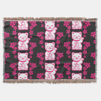Maneki-neko japonês rosa