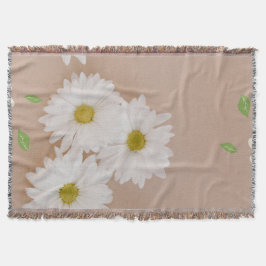 Cobertor "manta de margaritas veige y marron"