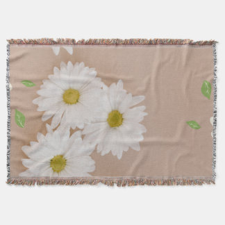 Cobertor "manta de margaritas veige y marron"