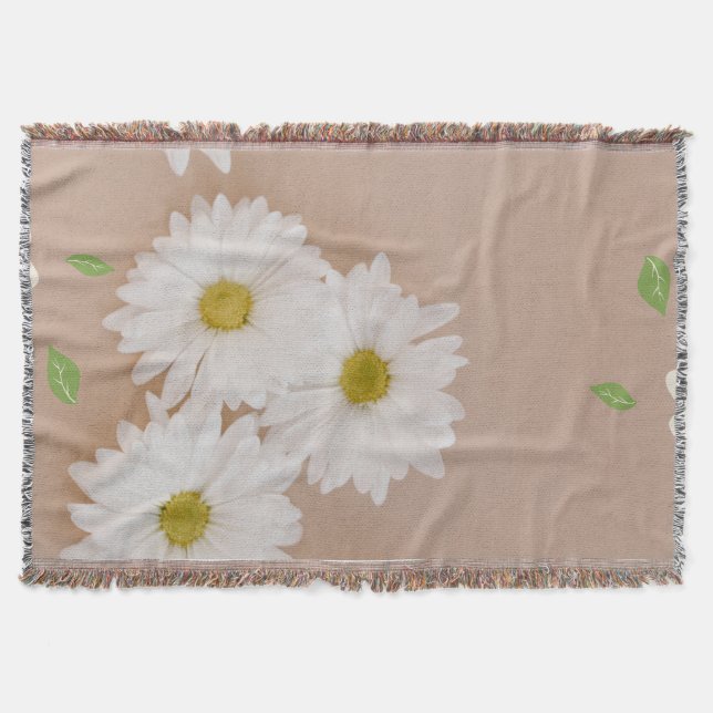 Cobertor "manta de margaritas veige y marron" (Frente)