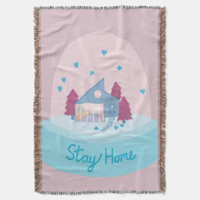 Cobertor Mantenha-se em casa, Snow Globe Hearts (Frente Vertical)