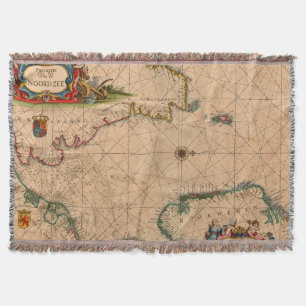 Cobertor Mapa antigo antigo inspirado (1)