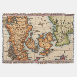 Cobertor Mapa antigo antigo inspirado (10)