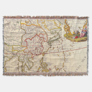 Cobertor Mapa antigo antigo inspirado (6)