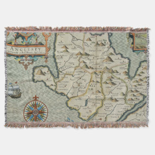 Cobertor Mapa antigo antigo inspirado (7)