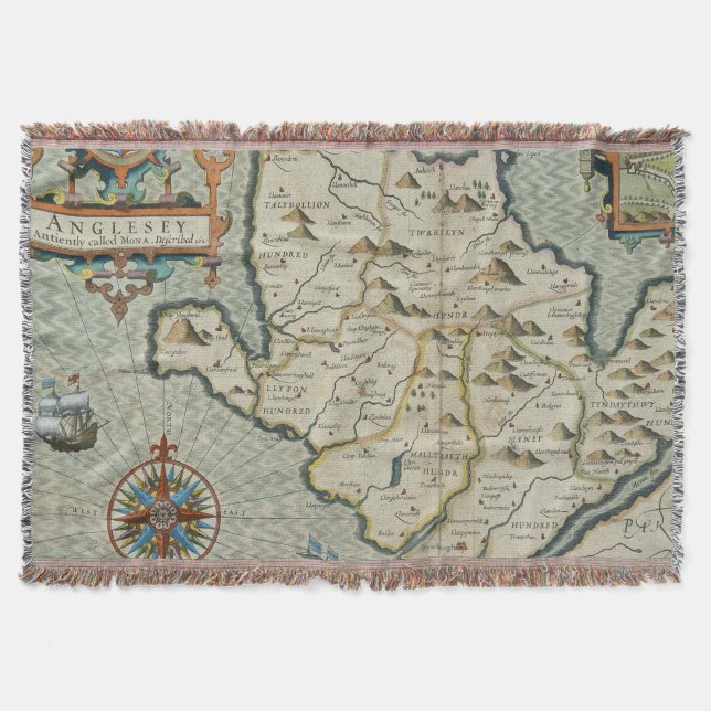 Cobertor Mapa antigo antigo inspirado (7) (Frente)