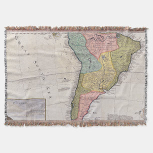 Cobertor Mapa antigo antigo inspirado (8)