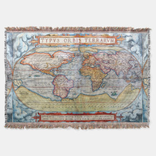 Cobertor Mapa antigo dos tapetes do mundo