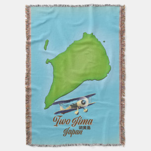 Cobertor Mapa da ilha Iwo Jima Japão