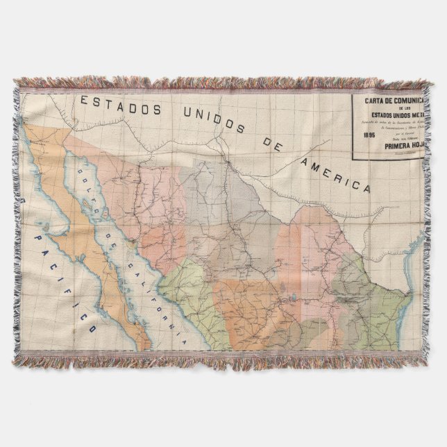 Cobertor (Mapa da letra das comunicações) de México (Frente)