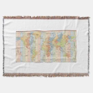 Cobertor Mapa das Zonas Horárias do Mundo
