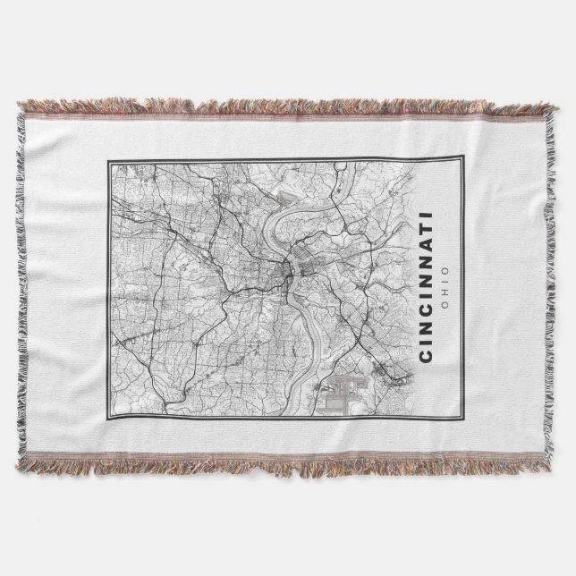 Cobertor Mapa de Cincinnati (Frente)