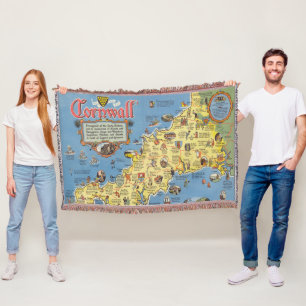 Cobertor Mapa de Cornualha, Inglaterra