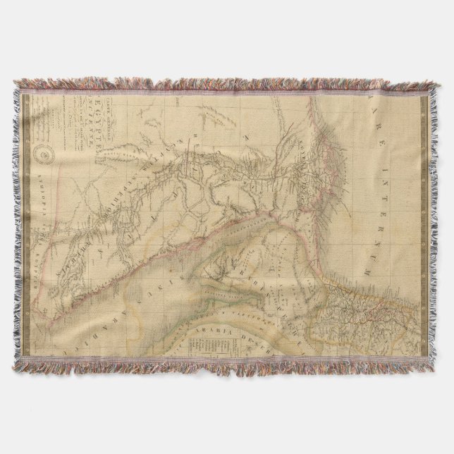 Cobertor Mapa de Egipto, de Palestina e de Arábia (Frente)