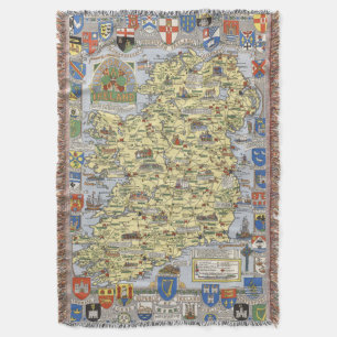 Cobertor Mapa de Ireland histórico
