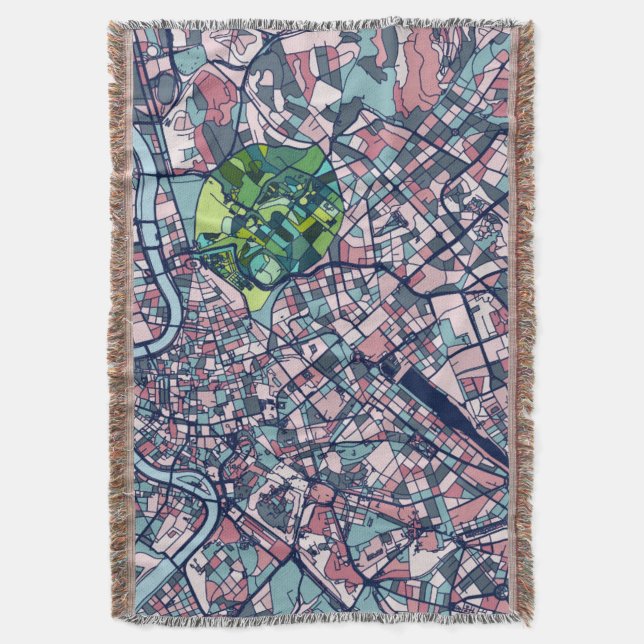Cobertor Mapa de Roma Italia (Frente Vertical)