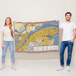 Cobertor Mapa de Vacanes, Quebeque, Gaspesie (Canadá)