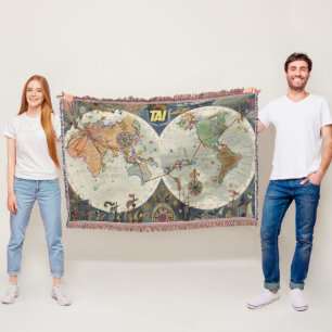 Cobertor Mapa do mundo de Aeriens Internationaux do
