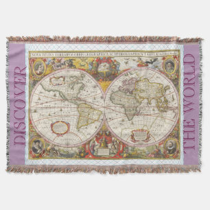 Cobertor Mapa do mundo do vintage