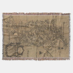 Cobertor Mapa do vintage da baía de Chesapeake (1778)