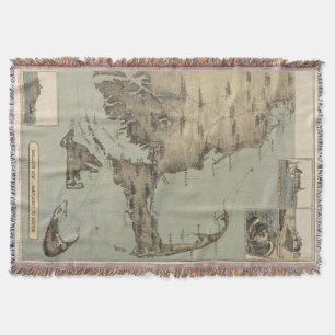 Cobertor Mapa do vintage de Cape Cod (1885)