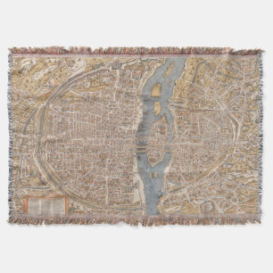 Cobertor Mapa do vintage de Paris (1550)