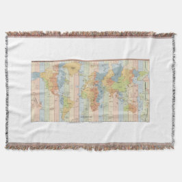 Cobertor Mapa dos Fusos Horários Mundiais