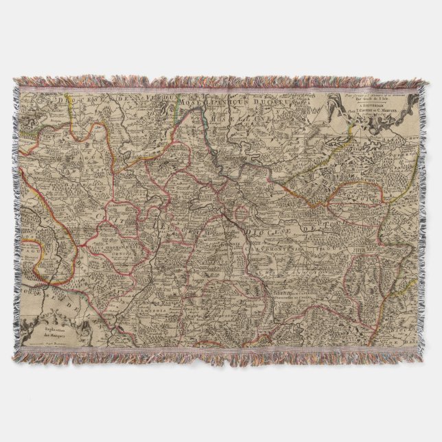 Cobertor Mapa gravado de France (Frente)