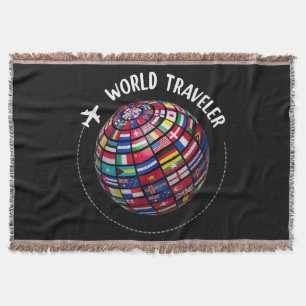 Cobertor Mapa Mundial de Viajantes, Traveler do Mundo, País
