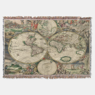 Cobertor Mapas Antigos do Mundo