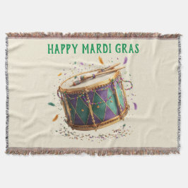 Cobertor Mardi Gras Festive Drum