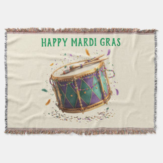 Cobertor Mardi Gras Festive Drum