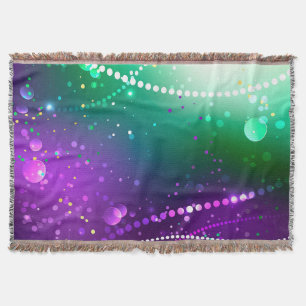 Cobertor Mardi Gras Festivo Purple Background