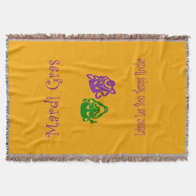 Cobertor Mardi Gras Mask Rouler (Frente)