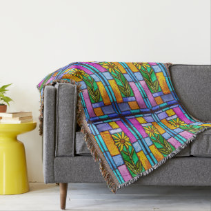 Cobertor Margarida Amarela de Vidro Estreita