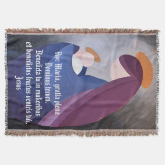 Cobertor Maria e o menino Jesus Ave Maria pintura vintage